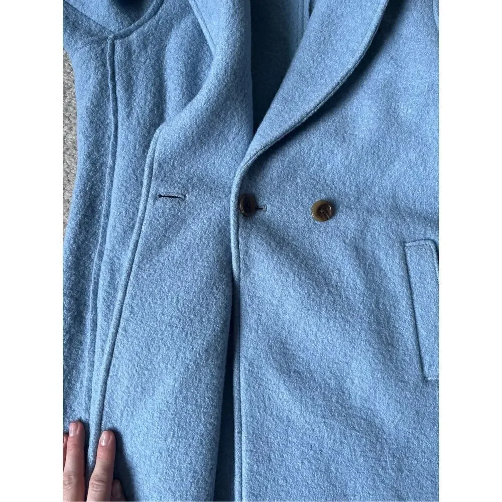J Crew Coat Daphne Topcoat in Boiled Wool Mountain Blue size 4 6 - Picture 14 of 14